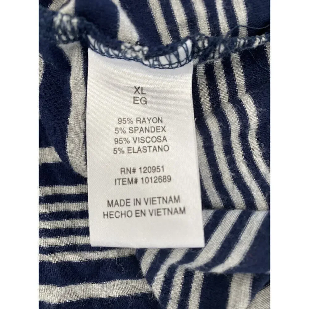 Olive and Oak Womens Navy and Gray Striped Cabana Crew Neck Knit Dress Size XL - Picture 9 of 10